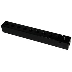 28456 10 Port Manifold, 1/4 in Inlet, 1/8 in Outlet, FPT, Aluminum