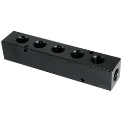 28460 5 Port Manifold, 3/8 in Inlet, 1/4 in Outlet, FPT, Aluminum