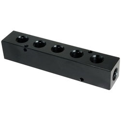 28470 6 Port Manifold, 3/8 in Inlet, 3/8 in Outlet, FPT, Aluminum