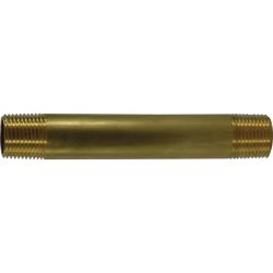 28492LF Long Nipple, 3/8 in MPT x 3/8 in MPT, 6 in, Brass