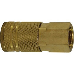 28540 Industrial Interchange Female Coupler, 1/4-in Body, 1/4-in Female NPT, Brass