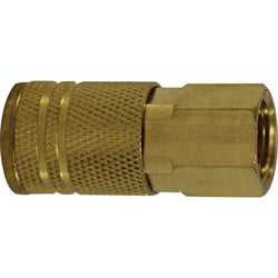 28541 Industrial Interchange Female Coupler, 1/4-in Body, 3/8-in Female NPT, Brass