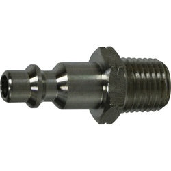 28546SS Industrial Interchange Male Plug, 1/4-in Body, 1/4-in Male NPT, Stainless Steel