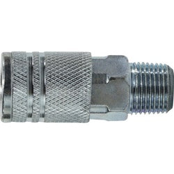 98823 Industrial Interchange Male Coupler, 3/8-in Body, 1/4-in Male NPT, Steel