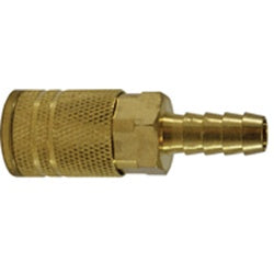28564 Industrial Interchange Hose ID Coupler, 1/4-in Body, 3/8-in Hose Barb, Brass