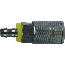 98842 Industrial Interchange Push-On Hose Coupler, 3/8-in Body, 3/8-in Push-On Hose Barb, Steel