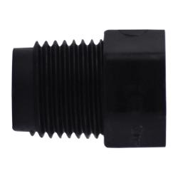 28601B Cored Hex Head Plug, 1/8 in MPT, Polyethylene, Black, 125