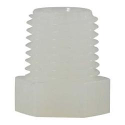 28602W Hex Head Plug, 1/4-in MPT, Nylon, White, 125