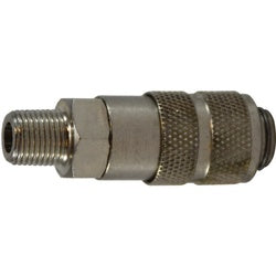 28605 Quick Disconnect Mini Type Coupler, 1-1/8 in MIP x 1-1/8 in MIP, Brass, Chrome-Plated