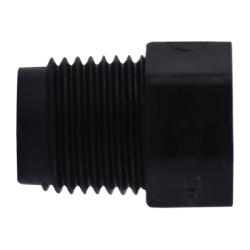 28605B Cored Hex Head Plug, 3/4-in MPT, Polyethylene, Black, 125