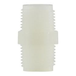 28616W Hex Nipple, 1 in MPT x 1 in MPT, Nylon, White