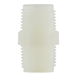 28617W Hex Nipple, 1-1/4 in MPT x 1-1/4 in MPT, Nylon, White