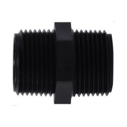 28618P Hex Nipple, 1-1/2 in MPT x 1-1/2 in MPT, Polypropylene, Black