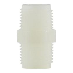 28618W Hex Nipple, 1-1/2 in MPT x 1-1/2 in MPT, Nylon, White