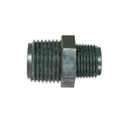 28624B Reducing Hex Nipple, 1/2 in MPT x 3/8 in MPT, Polyethylene, Black