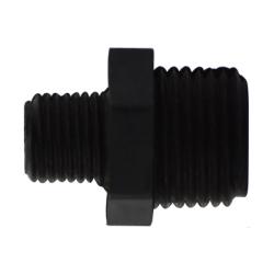 28625B Reducing Hex Nipple, 3/4-in MPT x 1/2-in MPT, Polyethylene, Black