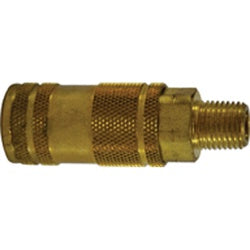 28683 Lincoln Interchange Coupler, 1/4 in MIP x 1/4 in MIP, Brass