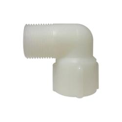 28725W 90 deg Street Elbow, 1 in 1 in, Nylon, White