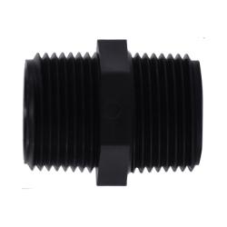 28800P Hex Nipple, 3 in MPT x 3 in MPT, Polypropylene, Black