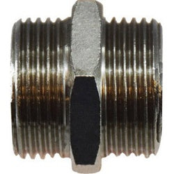 28810 Hex Nipple, 3/4-in Male BSPP x 1/2-in Male BSPP, Steel, Nickel-Plated