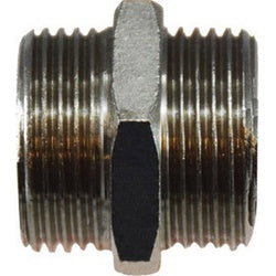 28811 Hex Nipple, 3/4-in Male BSPP x 3/4-in Male BSPP, Steel, Nickel-Plated