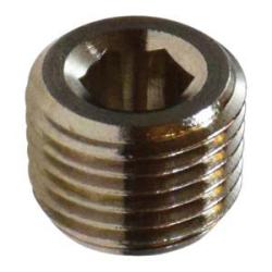 28841 Countersunk Hex Plug, 1/4-in BSPT, Brass, Nickel-Plated