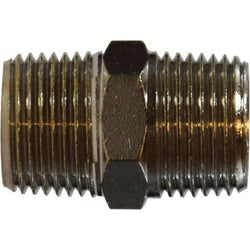 28910 Pipe Nipple, 1-in Male BSPT x 1-in Male BSPT, Brass