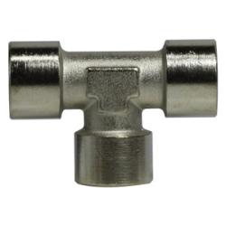 28930 Pipe Tee, 1/8-in Female BSPP x 1/8-in Female BSPP x 1/8-in Female BSPP, Brass, Nickel-Plated