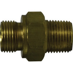 28978 Hex Nipple, 3/8-in Male BSPP x 3/8-in MNPT, Brass