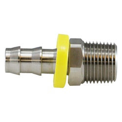 30201SS Adapter, 1/4 in Push-On Hose Barb x 1/4 in MIP, Stainless Steel