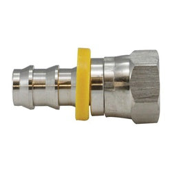 30230SS Adapter, 1/4 in Push-On Hose Barb x 1/4 in Female SAE 45 deg/37 deg JIC Swivel