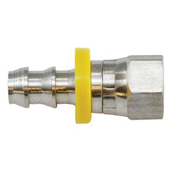 30266SS Straight Swivel Adapter, 3/8 in Push-On Hose Barbed x 3/8 in Female 37 deg JIC Flared