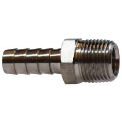 32024SS Straight Adapter, 1-in Hose Barbed x 3/4-in MIP, Stainless Steel