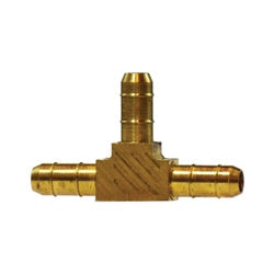 32159 Union Tee, 1/4 in Tube OD x 1/4 in Hose Barbed x 1/4 in Hose Barbed, Brass