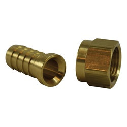 32337LF Adapter, 1/4 in Hose Barbed x 1/4 in Female SAE 45 deg/37 deg JIC Flared Swivel, Brass