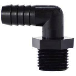 33039B 90-deg Elbow, 1/4-in Hose Barbed x 1/4-in MIP, Polyethylene