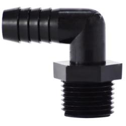 33046B 90 deg Elbow, 3/8 in Hose Barbed x 1/8 in MIP, Polyethylene