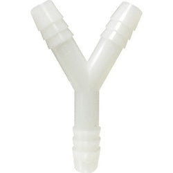 33301W Wye Connector, 3/8 in Hose Barbed x 3/8 in Hose Barbed x 3/8 in Hose Barbed, Nylon