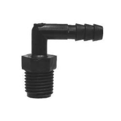 33313B 90-deg Elbow, 3/4-in Hose Barbed x 1/2-in MIP, Polyethylene