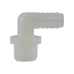 33315W 90-deg Elbow, 3/4-in Hose Barbed x 1-in MIP, Nylon