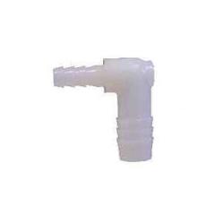 33346W 90 deg Reducing Elbow, 3/4 in Hose Barbed x 5/8 in Hose Barbed, Nylon, White