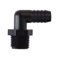 33352P 90 deg Elbow, 1/4 in Hose Barbed x 3/4 in MIP, Polypropylene