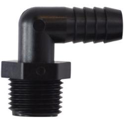 33385P 90 deg Elbow, 1/2 in Hose Barbed x 3/4 in MIP, Polypropylene