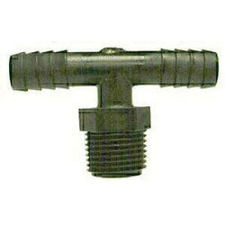 33448B Branch Tee, 1/4 in Hose Barbed x 1/4 in Hose Barbed x 1/4 in MIP, Polyethylene