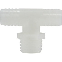 33450W Branch Tee, 3/8 in Hose Barbed x 3/8 in Hose Barbed x 1/4 in MIP, Nylon
