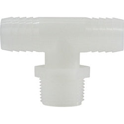 33454W Branch Tee, 1/2 in Hose Barbed x 1/2 in Hose Barbed x 3/8 in MIP, Nylon