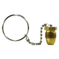 34141 Plug with Chain POL, Brass