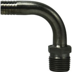 34610 90 deg Elbow, 1/4 in Barbed x 1/8 in MIP, Stainless Steel