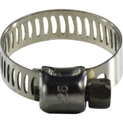 350 Series 350010 Miniature Worm Gear Clamp, 1/2 in Minimum Clamp Diameter, Stainless Steel