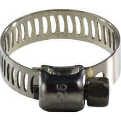350 Series 350020 Miniature Worm Gear Clamp, 7/8 in Minimum Clamp Diameter, Stainless Steel